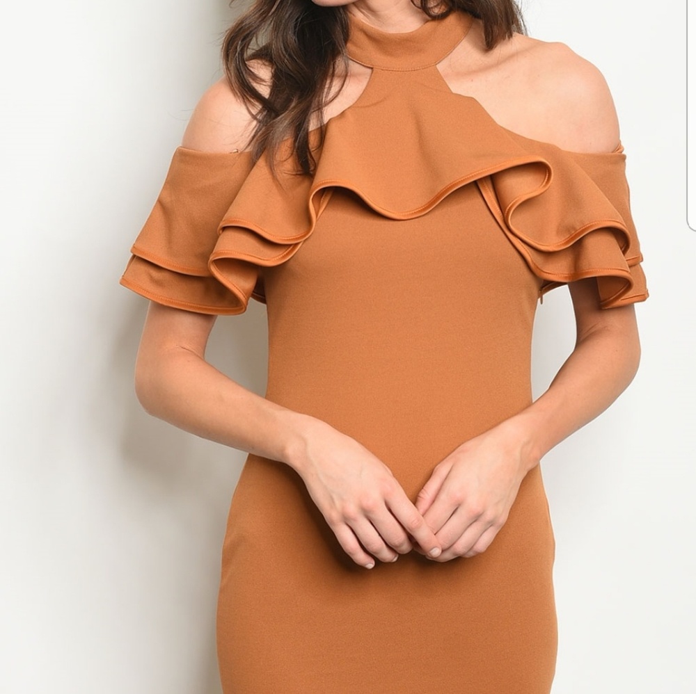 🌿New ! Carmel bodycon dress-101 - Picture 4 of 4